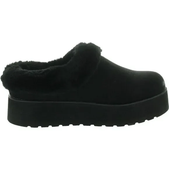 Skechers Black Furry Platform Mules - Picture 2 of 4